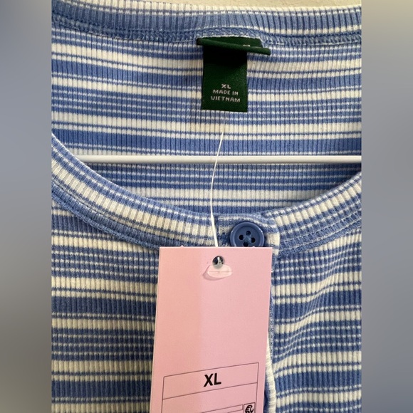 Sleeveless Button-Front Ribbed Mini Skater Dress - Wild Fable Blue Multi-Striped - Picture 5 of 8